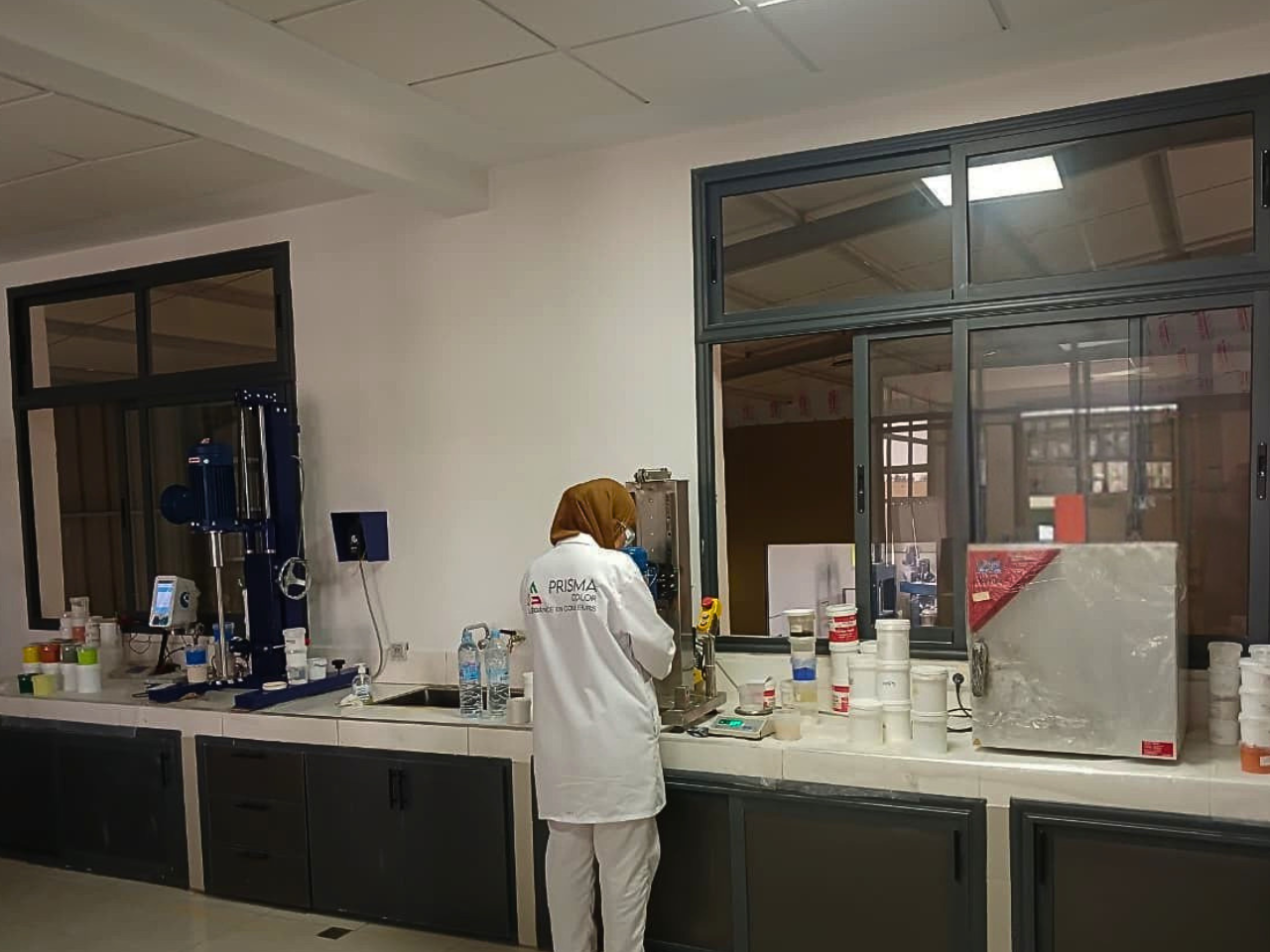 Quality control equipment at Prisma Color laboratory, Meknes